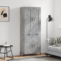 Credenza Grigio Cemento 69,5x34x180 cm in Legno Multistrato 3199885