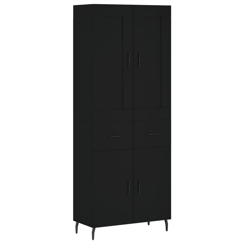 Credenza Nera 69,5x34x180 cm in Legno Multistrato 3199890