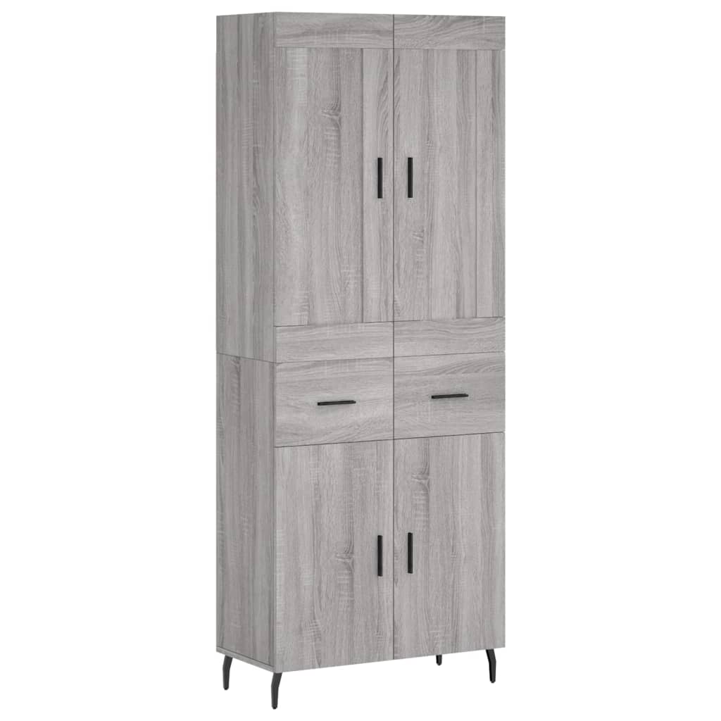 Credenza Grigio Sonoma 69,5x34x180 cm in Legno Multistrato 3199895