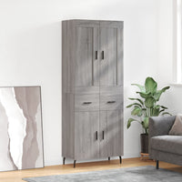 Credenza Grigio Sonoma 69,5x34x180 cm in Legno Multistrato 3199895