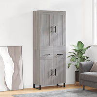 Credenza Grigio Sonoma 69,5x34x180 cm in Legno Multistrato 3199903