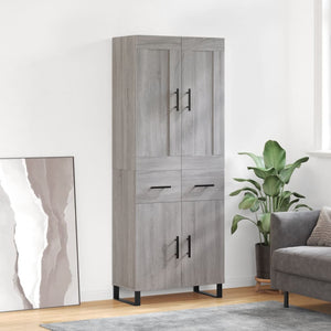 Credenza Grigio Sonoma 69,5x34x180 cm in Legno Multistrato 3199903