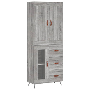 Credenza Grigio Sonoma 69,5x34x180 cm in Legno Multistrato 3199919