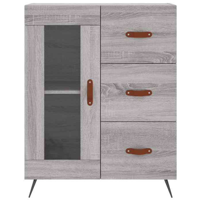 Credenza Grigio Sonoma 69,5x34x180 cm in Legno Multistrato 3199919