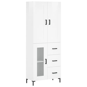 Credenza Bianco Lucido 69,5x34x180 cm in Legno Multistrato 3199939