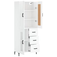 Credenza Bianco Lucido 69,5x34x180 cm in Legno Multistrato 3199939