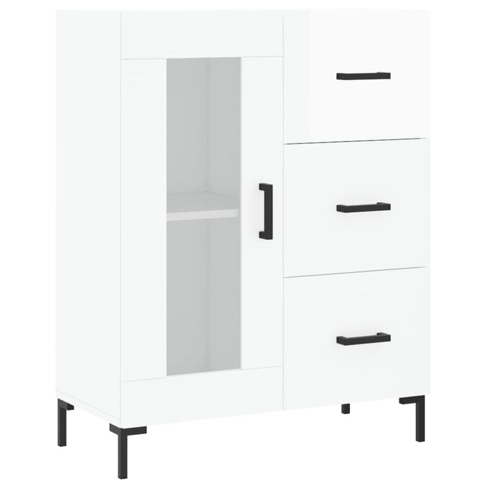 Credenza Bianco Lucido 69,5x34x180 cm in Legno Multistrato 3199939