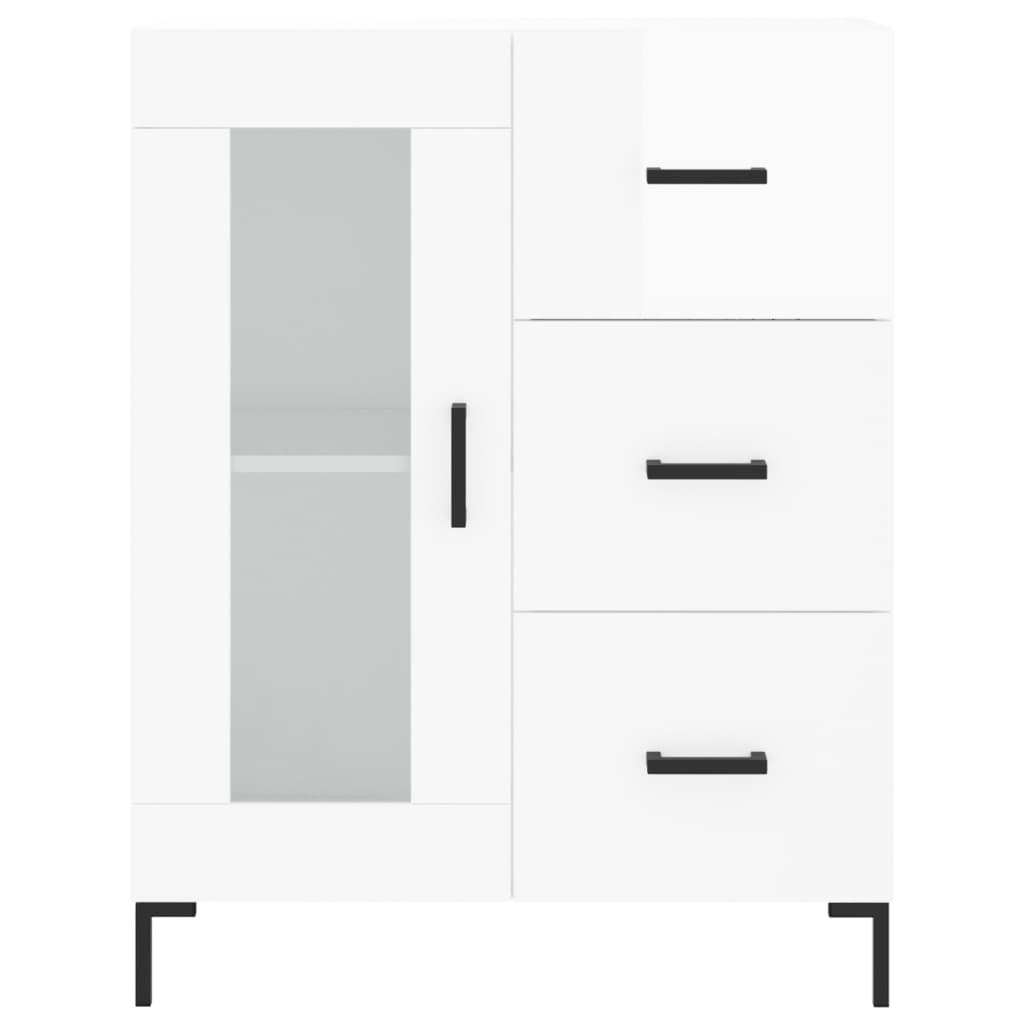 Credenza Bianco Lucido 69,5x34x180 cm in Legno Multistrato 3199939