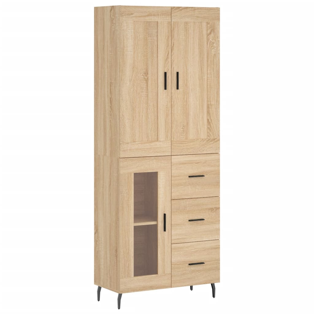 Credenza Rovere Sonoma 69,5x34x180 cm in Legno Multistrato 3199956