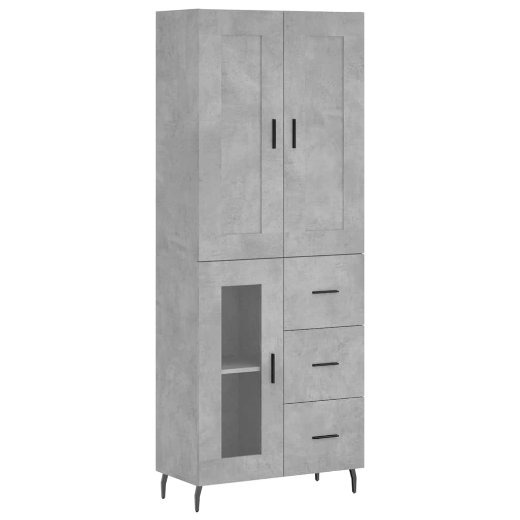 Credenza Grigio Cemento 69,5x34x180 cm in Legno Multistrato 3199957