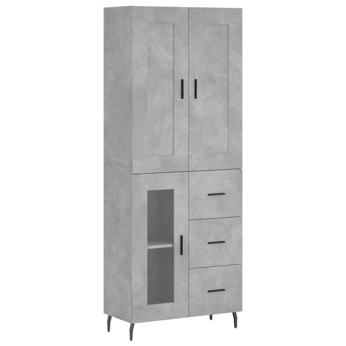 Credenza Grigio Cemento 69,5x34x180 cm in Legno Multistrato 3199957