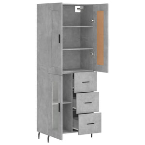 Credenza Grigio Cemento 69,5x34x180 cm in Legno Multistrato 3199957