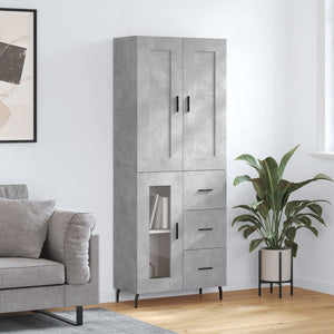 Credenza Grigio Cemento 69,5x34x180 cm in Legno Multistrato 3199957