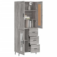 Credenza Grigio Sonoma 69,5x34x180 cm in Legno Multistrato 3199959