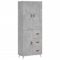 Credenza Grigio Cemento 69,5x34x180 cm in Legno Multistrato 3199981