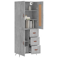 Credenza Grigio Cemento 69,5x34x180 cm in Legno Multistrato 3199981