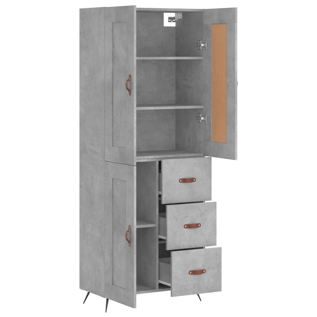 Credenza Grigio Cemento 69,5x34x180 cm in Legno Multistrato 3199981