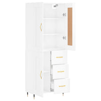 Credenza Bianco Lucido 69,5x34x180 cm in Legno Multistrato 3199987