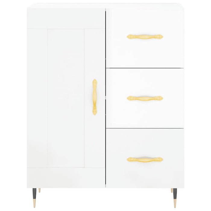 Credenza Bianco Lucido 69,5x34x180 cm in Legno Multistrato 3199987