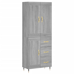 Credenza Grigio Sonoma 69,5x34x180 cm in Legno Multistrato 3199991