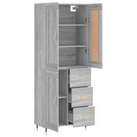 Credenza Grigio Sonoma 69,5x34x180 cm in Legno Multistrato 3199991