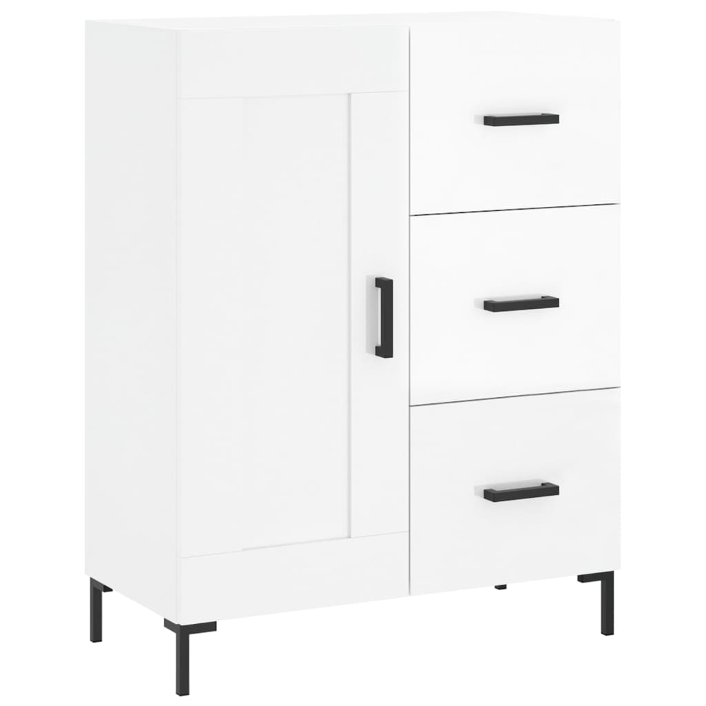 Credenza Bianco Lucido 69,5x34x180 cm in Legno Multistrato 3200003