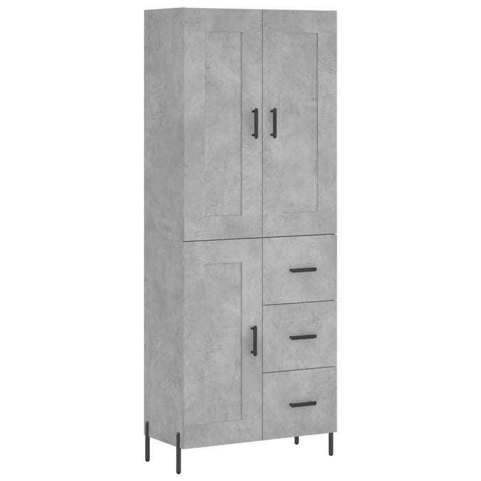 Credenza Grigio Cemento 69,5x34x180 cm in Legno Multistrato 3200013