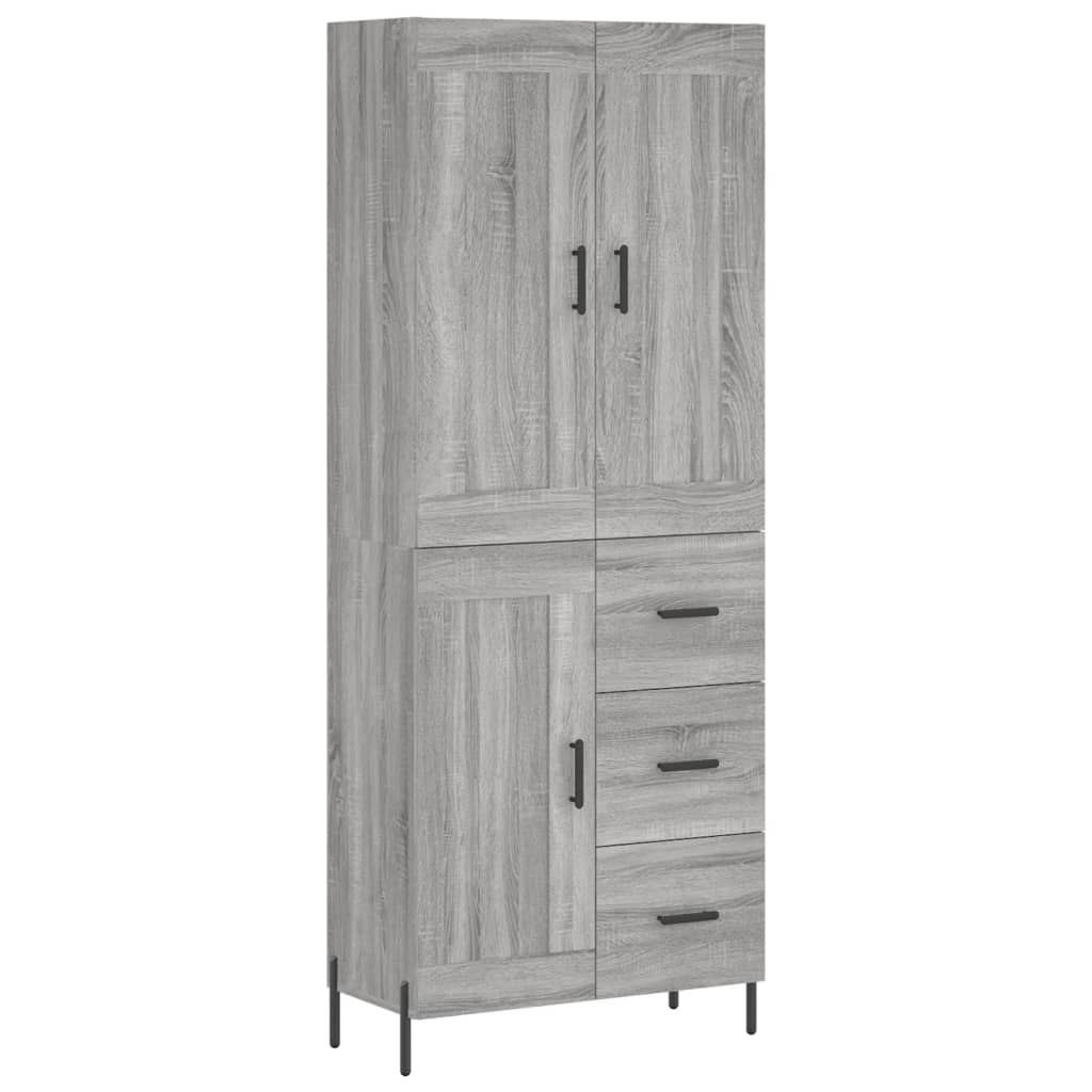 Credenza Grigio Sonoma 69,5x34x180 cm in Legno Multistrato 3200015