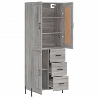 Credenza Grigio Sonoma 69,5x34x180 cm in Legno Multistrato 3200015