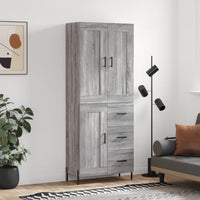 Credenza Grigio Sonoma 69,5x34x180 cm in Legno Multistrato 3200015