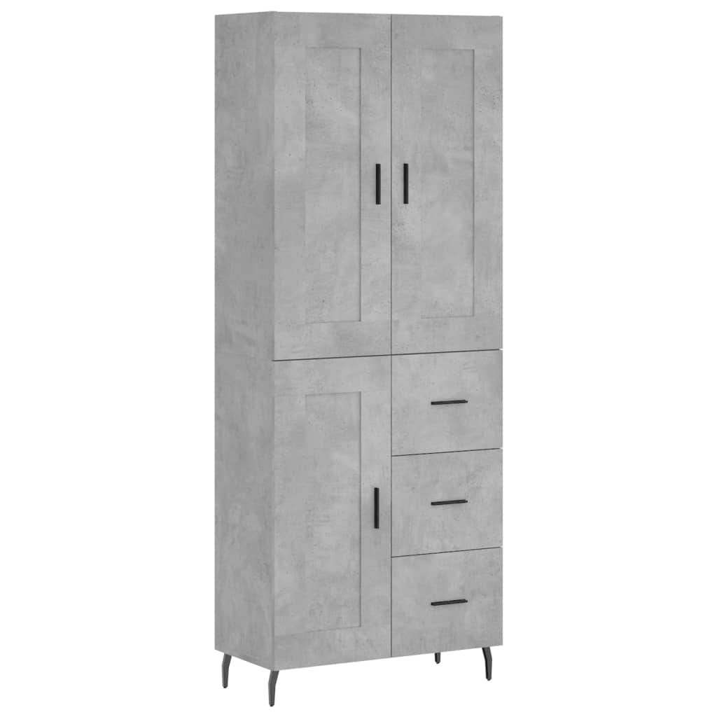 Credenza Grigio Cemento 69,5x34x180 cm in Legno Multistrato 3200021