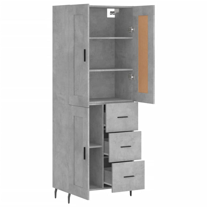 Credenza Grigio Cemento 69,5x34x180 cm in Legno Multistrato 3200021