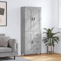 Credenza Grigio Cemento 69,5x34x180 cm in Legno Multistrato 3200021