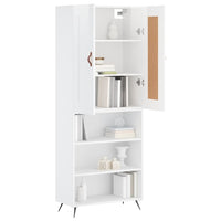 Credenza Bianco Lucido 69,5x34x180 cm in Legno Multistrato 3200043