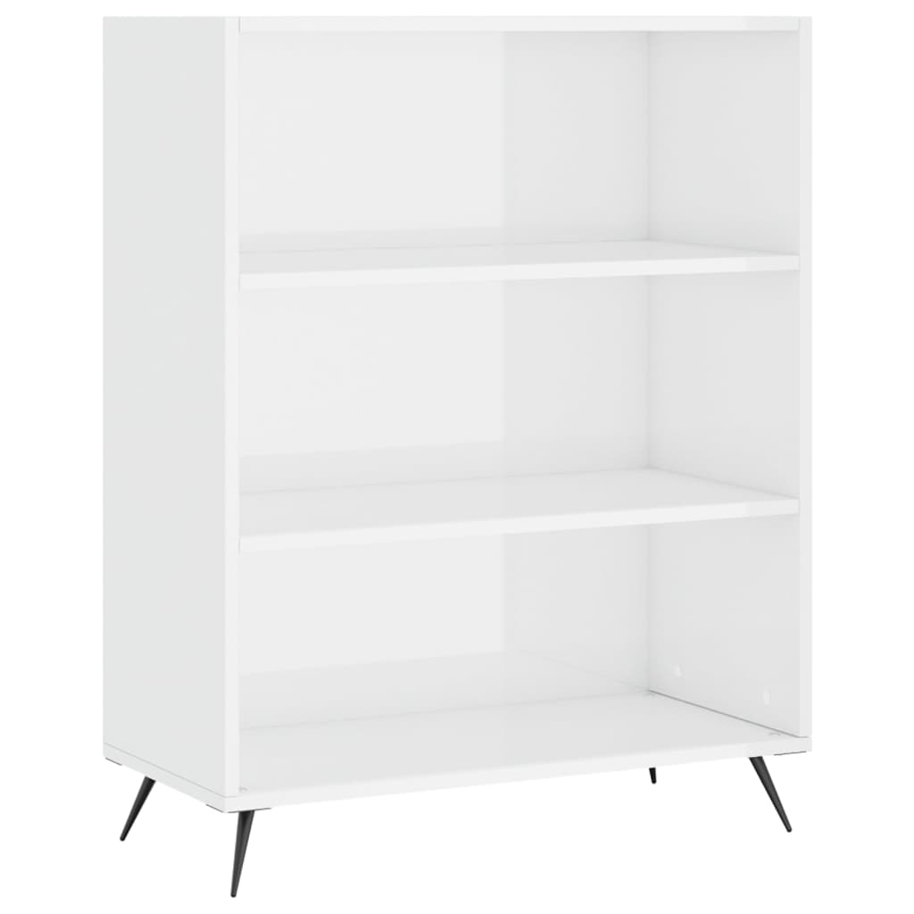 Credenza Bianco Lucido 69,5x34x180 cm in Legno Multistrato 3200043