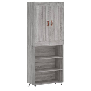 Credenza Grigio Sonoma 69,5x34x180 cm in Legno Multistrato 3200047