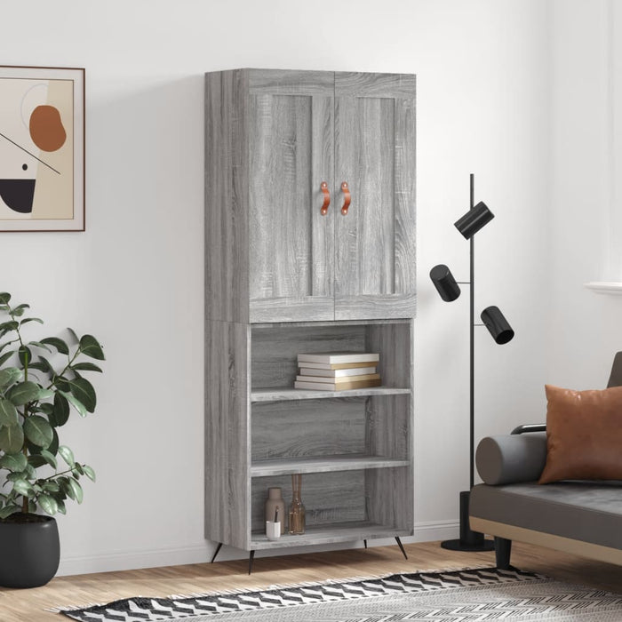 Credenza Grigio Sonoma 69,5x34x180 cm in Legno Multistrato 3200047