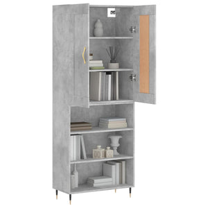 Credenza Grigio Cemento 69,5x34x180 cm in Legno Multistrato 3200053