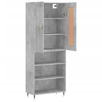 Credenza Grigio Cemento 69,5x34x180 cm in Legno Multistrato 3200053