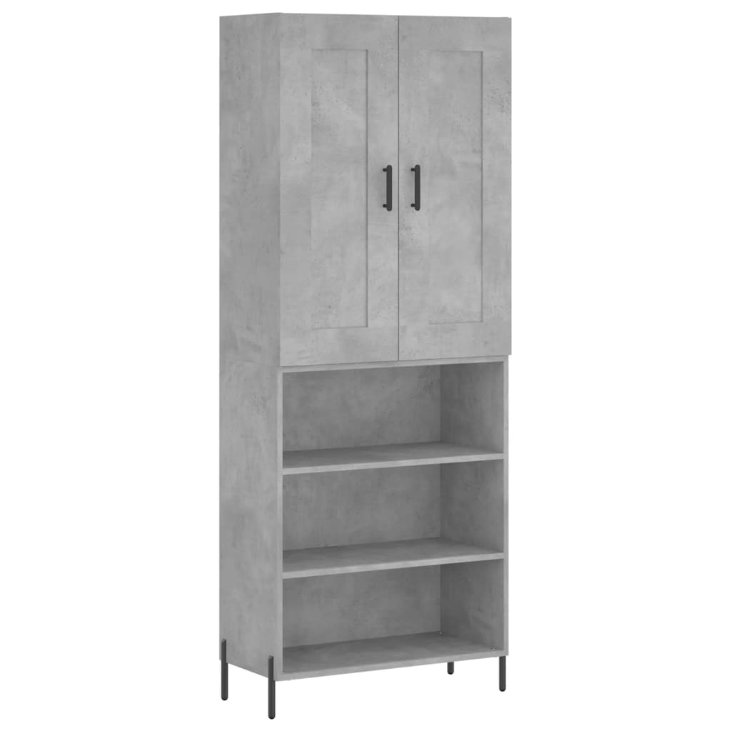 Credenza Grigio Cemento 69,5x34x180 cm in Legno Multistrato 3200077