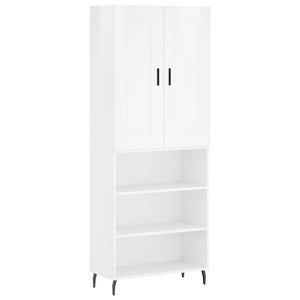 Credenza Bianco Lucido 69,5x34x180 cm in Legno Multistrato 3200083