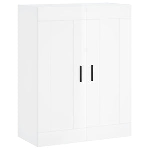 Credenza Bianco Lucido 69,5x34x180 cm in Legno Multistrato 3200083