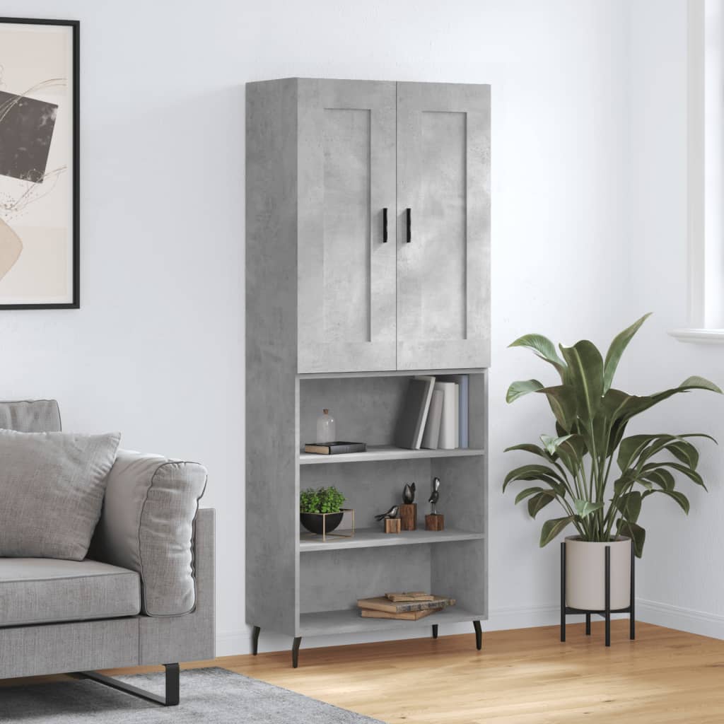 Credenza Grigio Cemento 69,5x34x180 cm in Legno Multistratocod mxl 78029