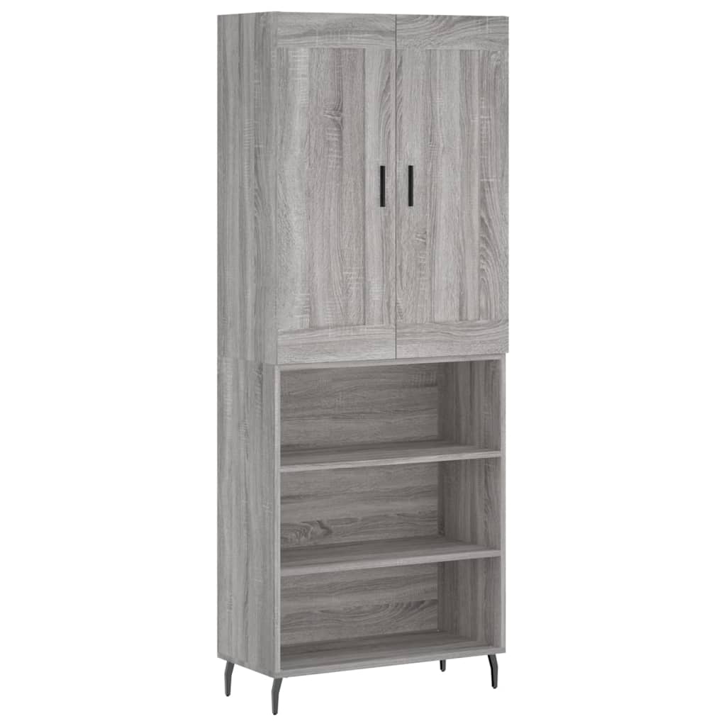 Credenza Grigio Sonoma 69,5x34x180 cm in Legno Multistrato 3200087