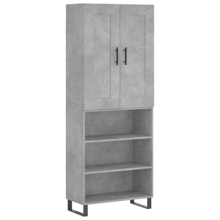 Credenza Grigio Cemento 69,5x34x180 cm in Legno Multistrato 3200093