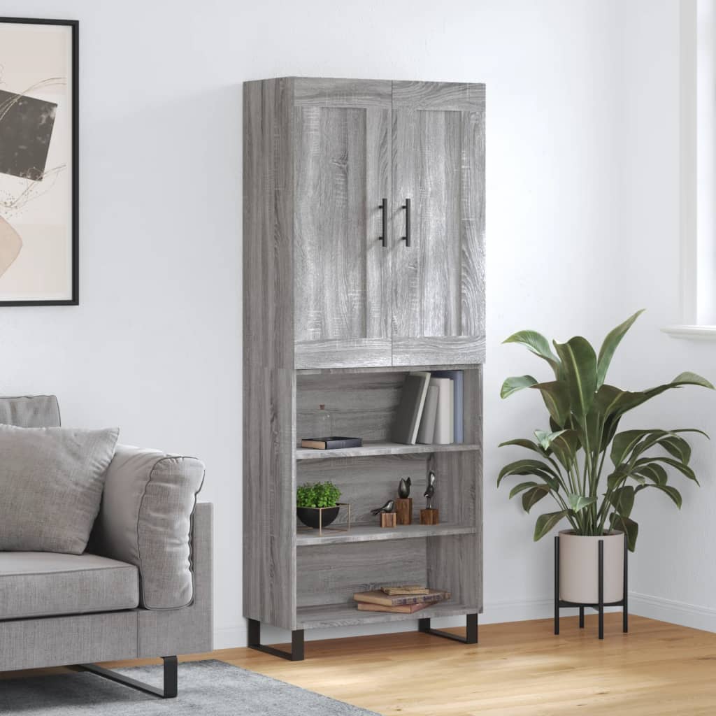 Credenza Grigio Sonoma 69,5x34x180 cm in Legno Multistratocod mxl 126051