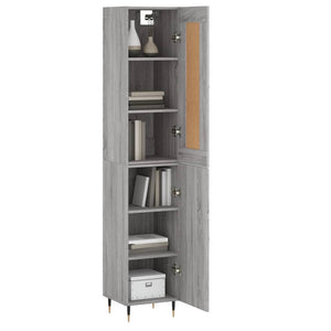 Credenza Grigio Sonoma 34,5x34x180 cm in Legno Multistrato 3200119