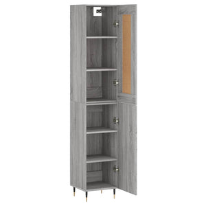 Credenza Grigio Sonoma 34,5x34x180 cm in Legno Multistrato 3200119