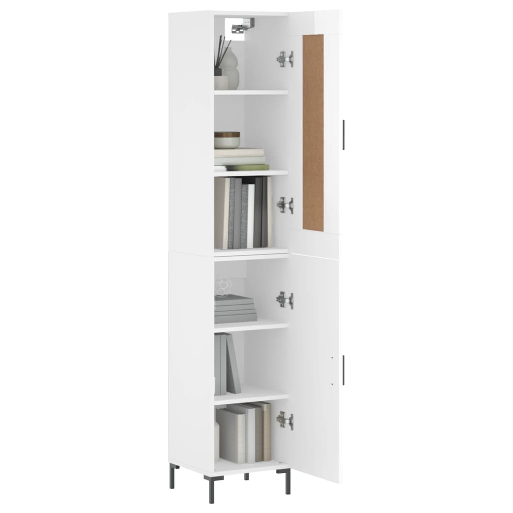 Credenza 34,5x34x180 cm in Legno Multistrato Bianco Lucido 3200131