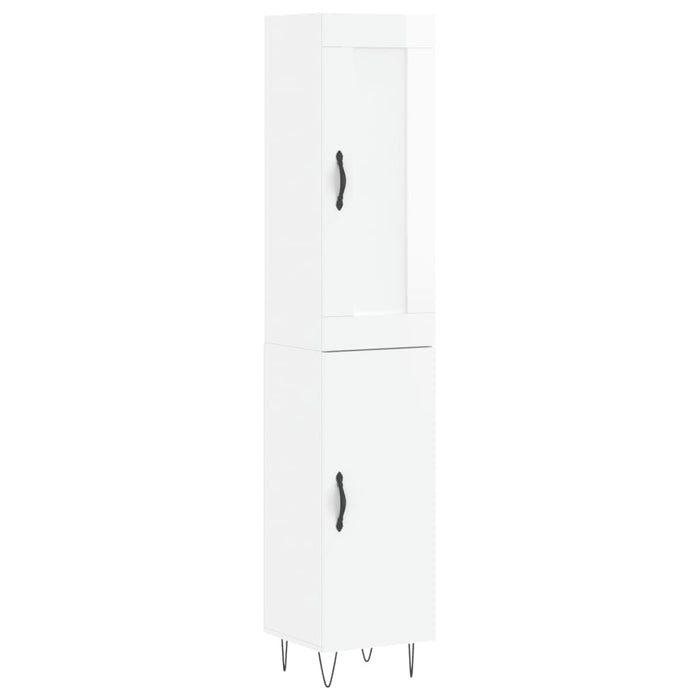 Credenza 34,5x34x180 cm in Legno Multistrato Bianco Lucidocod mxl 78229